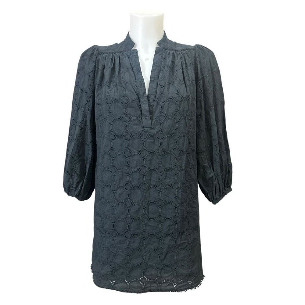 Joie Olive Women's Caviar V-Neck Buttoned Cuffs Eyelet Mini Dress size XS - Picture 2 of 8